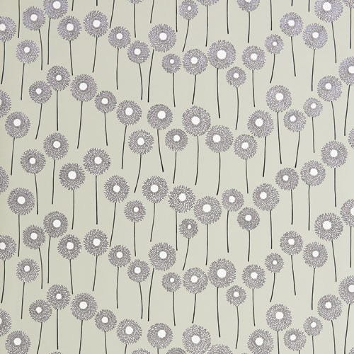 Green Wallpaper with a Retro, Floral Pattern