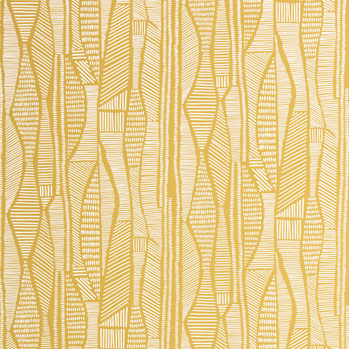 Yellow wallpaper with a retro pattern