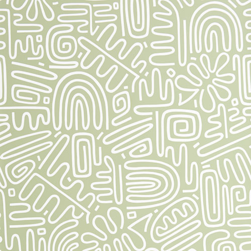 Green wallpaper with a retro pattern