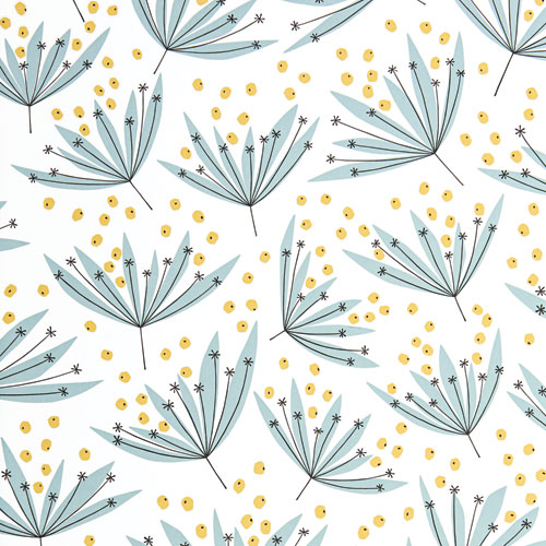 Blue and White Wallpaper with a Retro Pattern