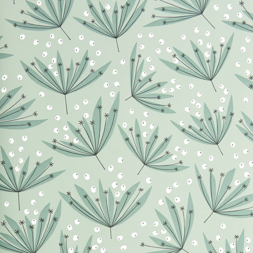 Green wallpaper with a retro pattern