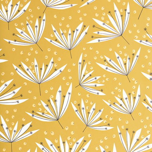 Yellow wallpaper with a retro pattern