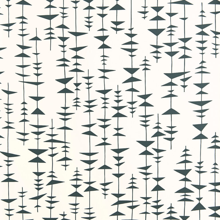 White, Black-and-White Wallpaper with Geometric, Retro Patterns
