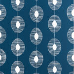Blå tapet med Geometriskt, Retro mönster