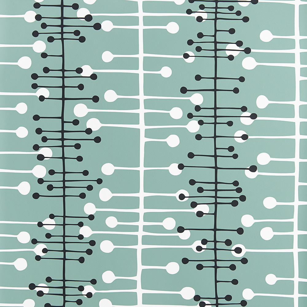 Turkos tapet med Retro, Geometriskt mönster