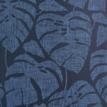 Blue Wallpaper with Leaves, Retro Pattern