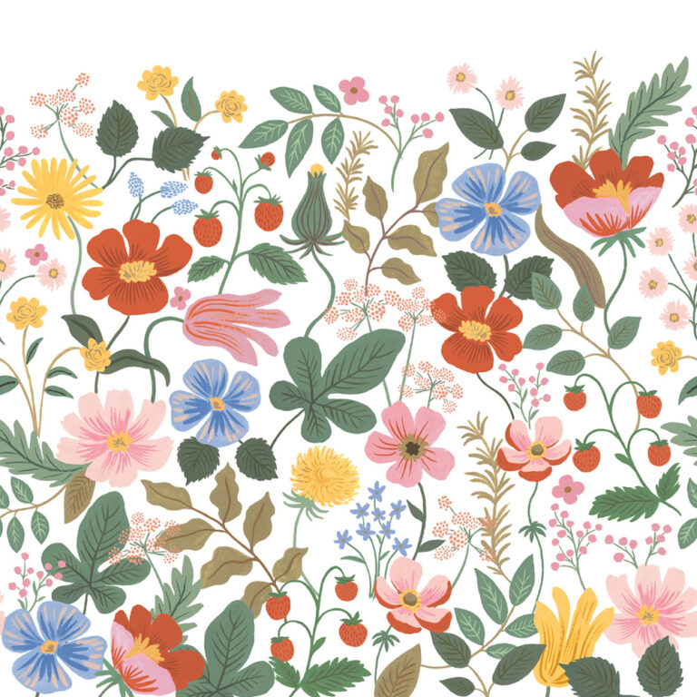 Multifärgat tapet med Blommigt, Fototapet mönster