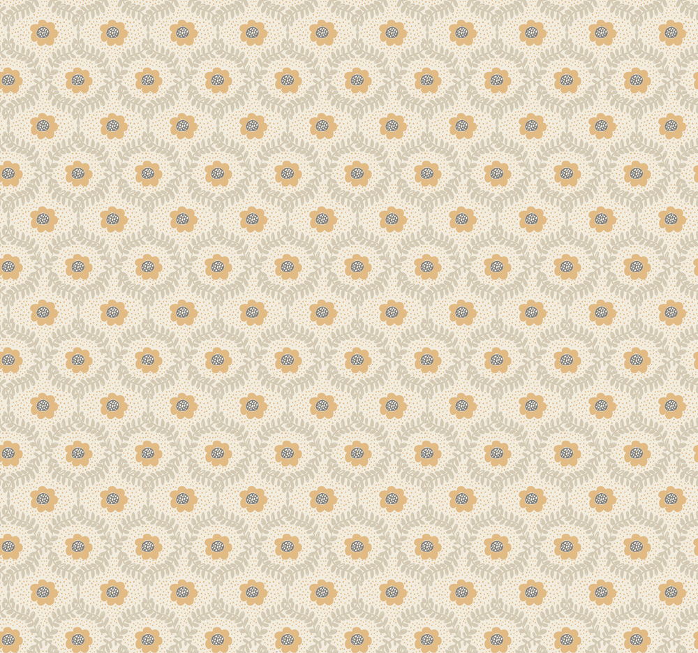 Beige, Neutral tapet med Blommigt mönster