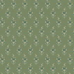 Green wallpaper with a floral pattern