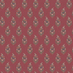 Red wallpaper with a floral pattern