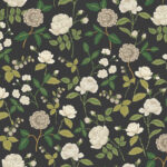 Svart tapet med Blommigt mönster