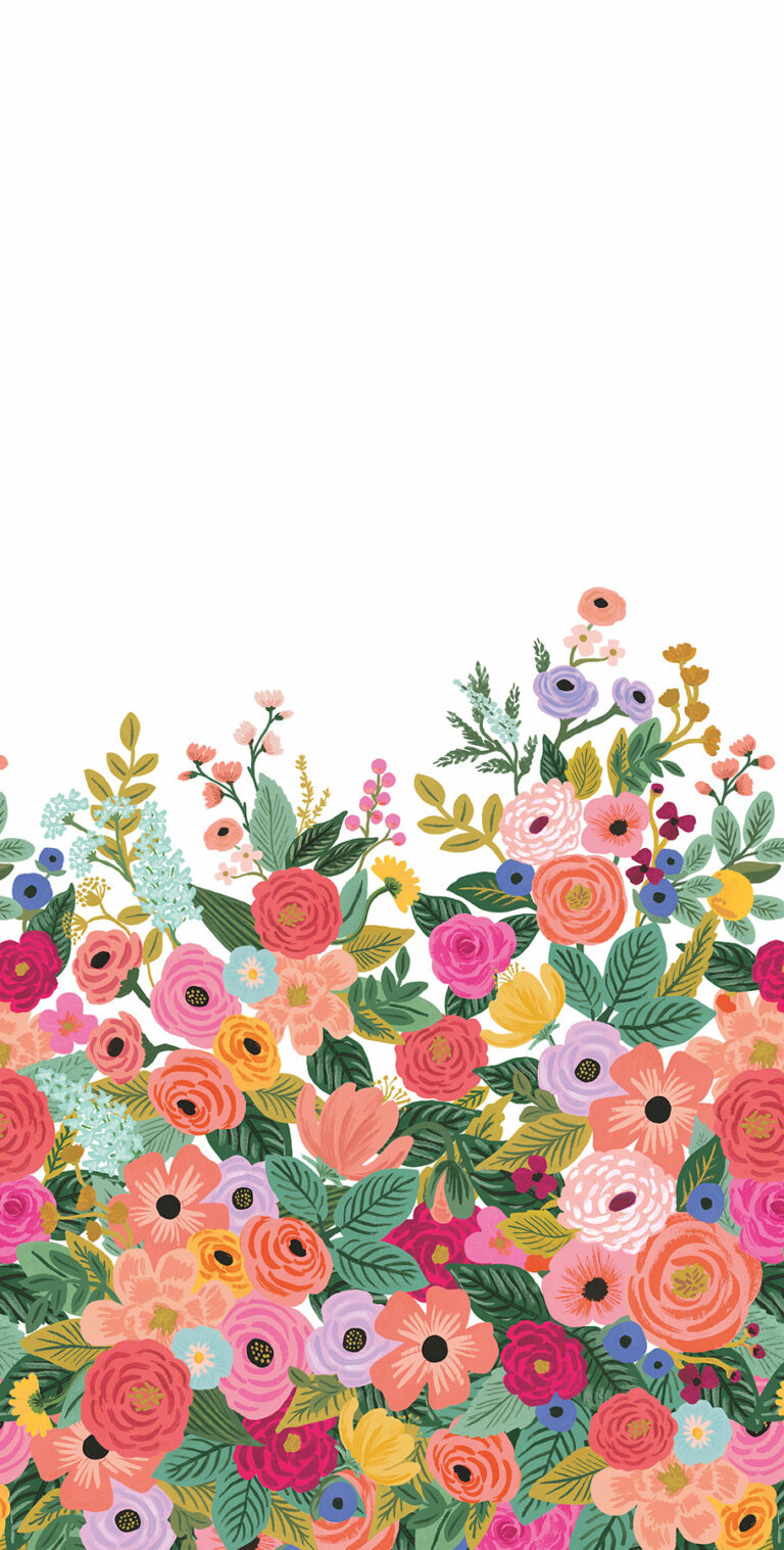 Multicolored wallpaper with floral and photo wallpaper patterns