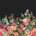 Multicolored, Black Wallpaper with Floral, Photo Wallpaper Patterns