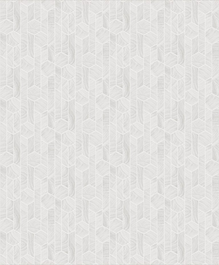 White, Gray Wallpaper with a Geometric Pattern