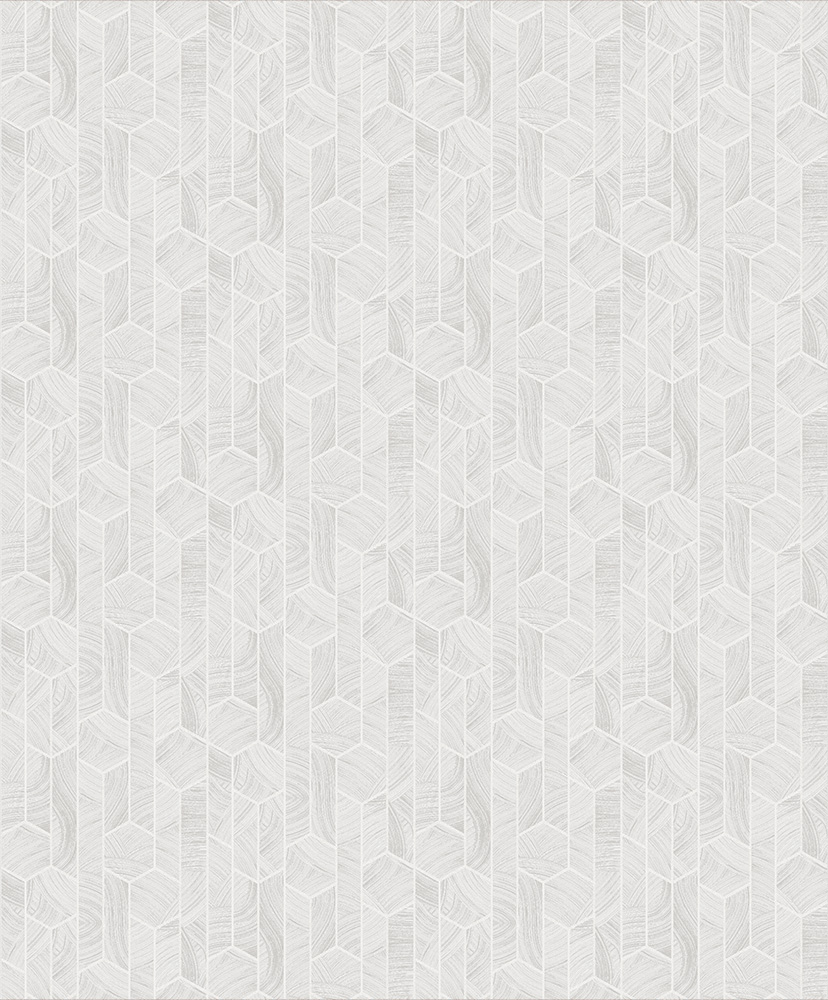 White, Gray Wallpaper with a Geometric Pattern