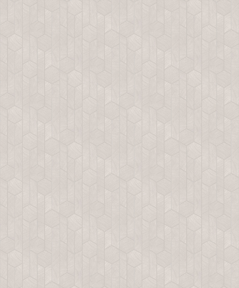 Beige and Gray Wallpaper with a Geometric Pattern