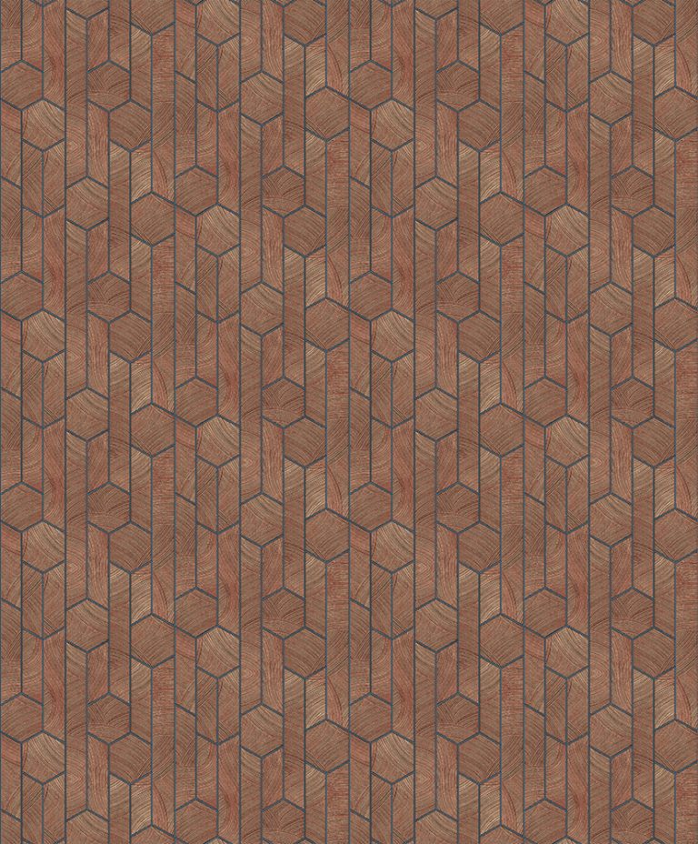 Copper, Brown Wallpaper with a Geometric Pattern