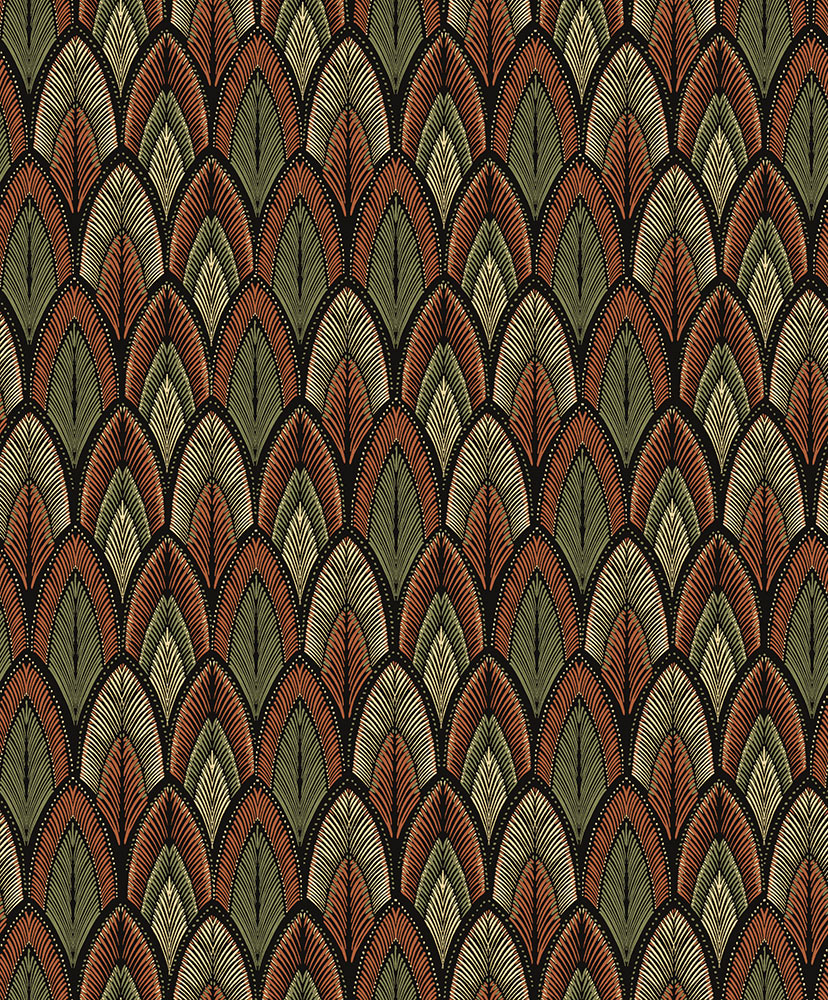 Orange Wallpaper with a Geometric Pattern