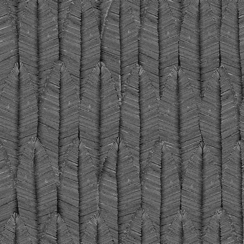 Silver Wallpaper with a Leaf Pattern