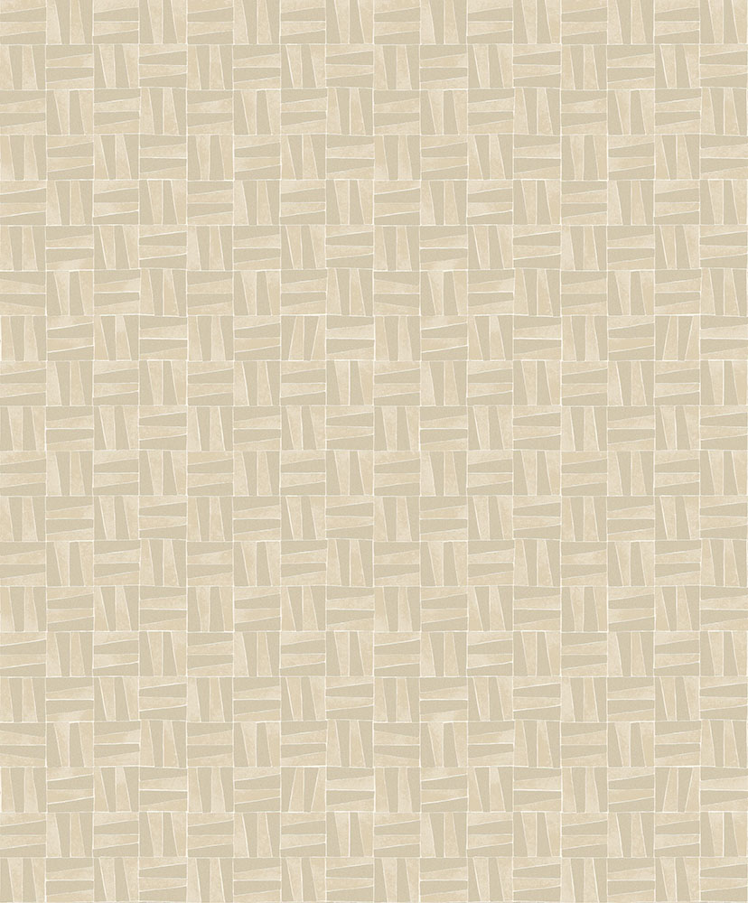 Beige wallpaper with a geometric pattern