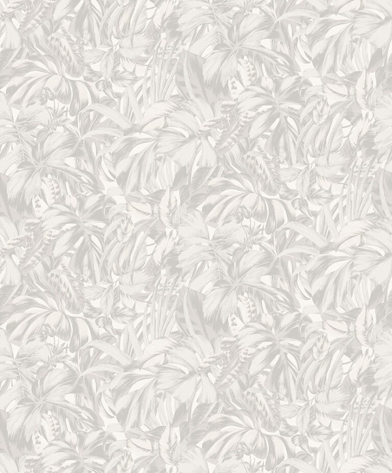 Gray wallpaper with a leaf pattern
