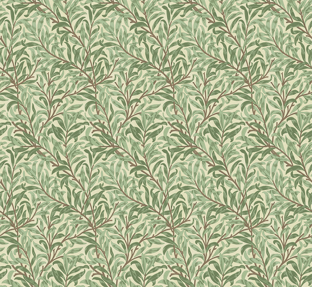 Yellow, Green Wallpaper with Leaves, Photo Wallpaper Pattern
